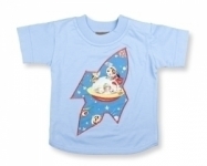 Retro Space T Shirt in Light Blue
